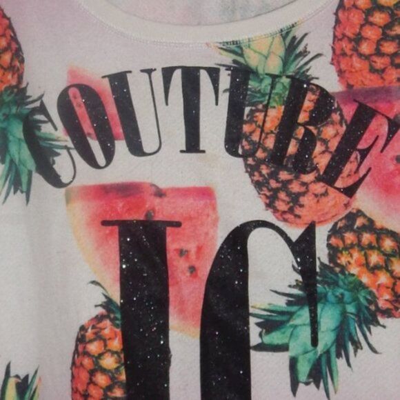 JUICY COUTURE women's large 90s vintage pineapple watermelon jersey shirt blouse - Picture 7 of 14